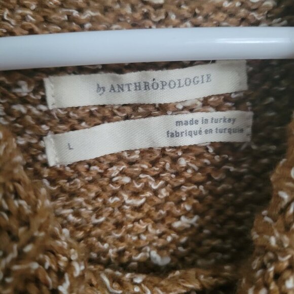 Anthropologie Cowl Neck Sweater Dress Size Large Sleeveless Heathered Brown - Picture 7 of 9